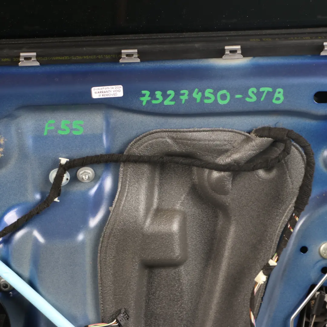 Door Rear Right O/S Covering Panel Starlight Blue Metallic - B62 to Mini F55 with Part number 7327450 Mini F55 Door Rear Right O/S Covering Panel Starlight Blue Metallic - B62 - SKU 7327450-STB - Part number 7327450