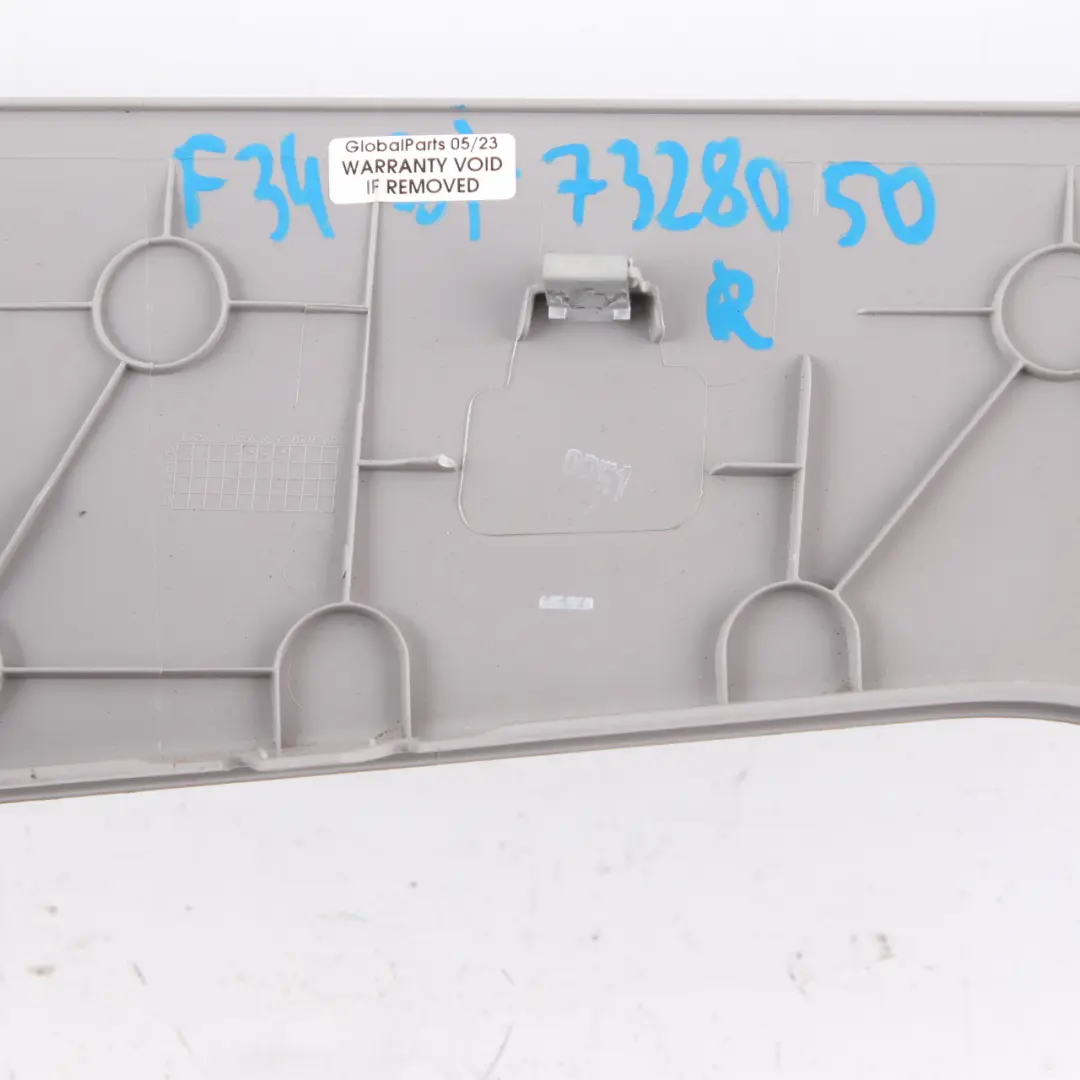 Trunk Trim Cover Rear Right O/S Interior Panel Grey 7295624 to BMW F34 GT with Part number 7328050 BMW F34 GT Trunk Trim Cover Rear Right O/S Interior Panel Grey 7295624 - SKU 7328050 - Part number 7328050