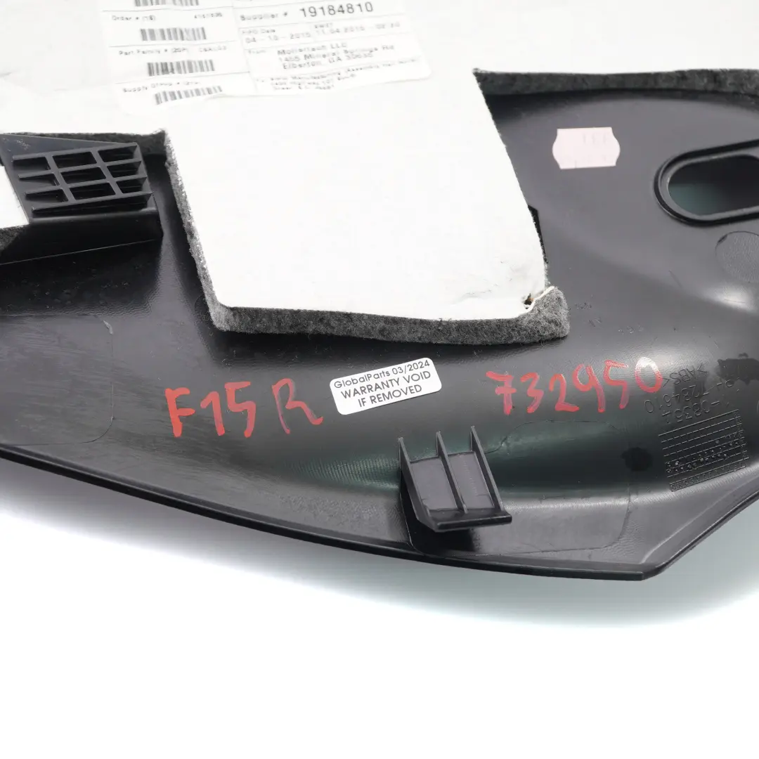 BMW F15 Entrance Cover C-Pillar Trim Right O/S Molding Strip Black 7284610 - SKU 7329520 - Part number 7329520