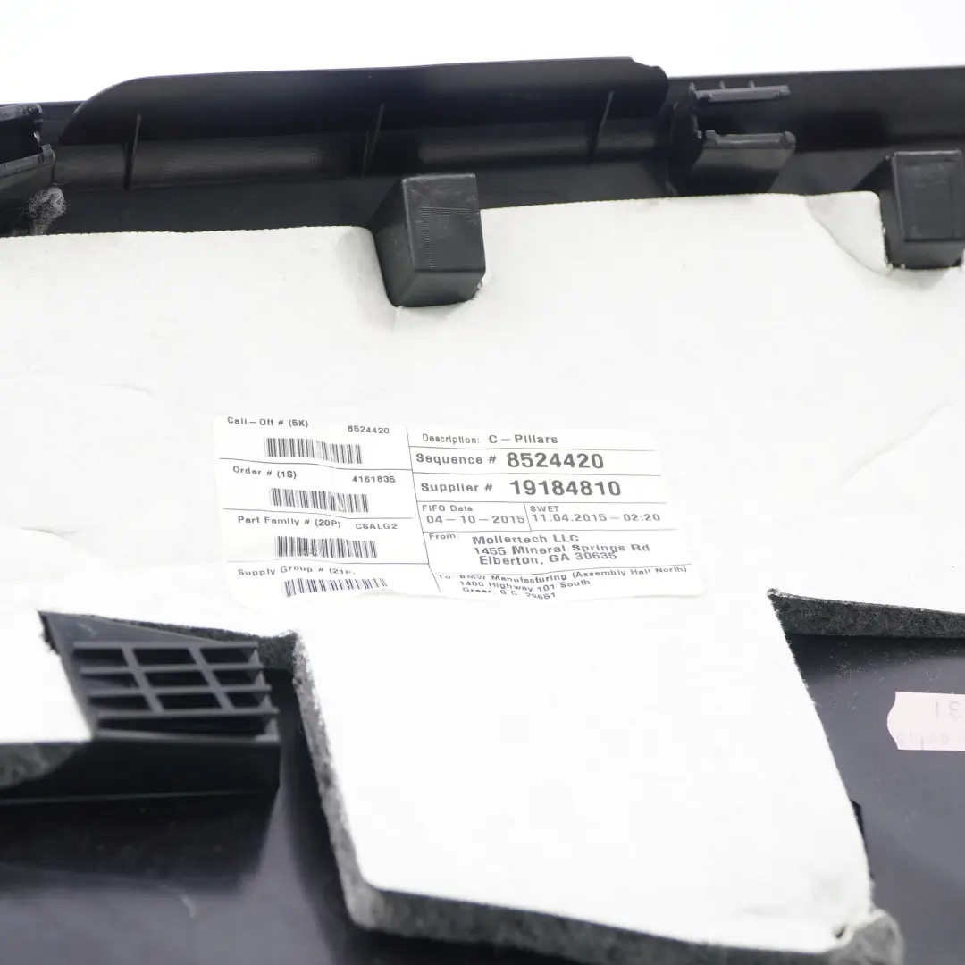 Entrance Cover C-Pillar Trim Right O/S Molding Strip Black 7284610 to BMW F15 with Part number 7329520 BMW F15 Entrance Cover C-Pillar Trim Right O/S Molding Strip Black 7284610 - SKU 7329520 - Part number 7329520