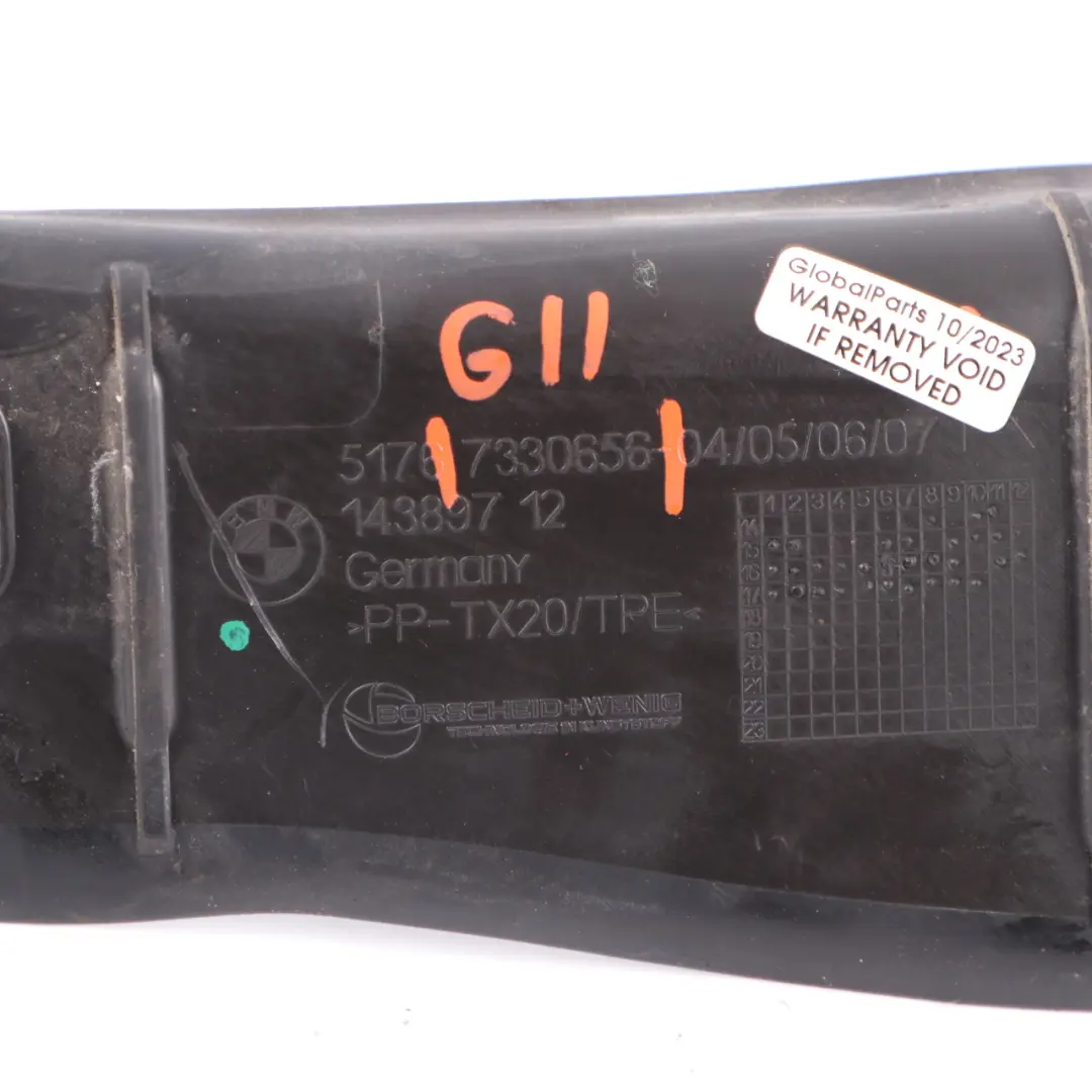 Fender Wing Panel Seal Front Right O/S Insulation Cover Bracket to BMW G11 with Part number 7330656 BMW G11 Fender Wing Panel Seal Front Right O/S Insulation Cover Bracket - SKU 7330656 - Part number 7330656