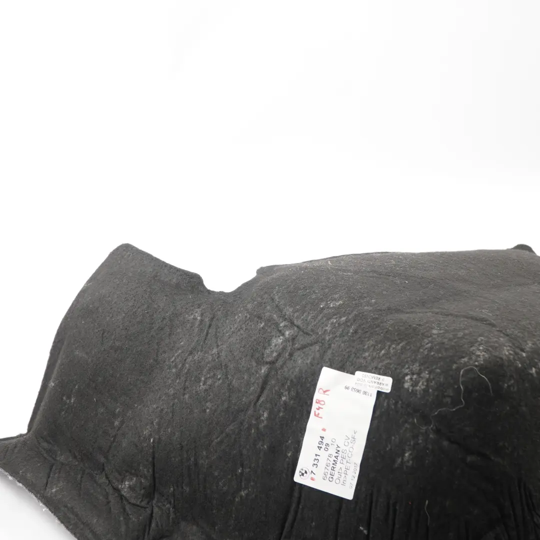 Aislamiento Acústico Paso de Rueda Panel Trasero Derecho para BMW F48 con número de pieza 7331494 BMW F48 Aislamiento Acústico Paso de Rueda Panel Trasero Derecho - SKU 7331494 - Número de pieza 7331494