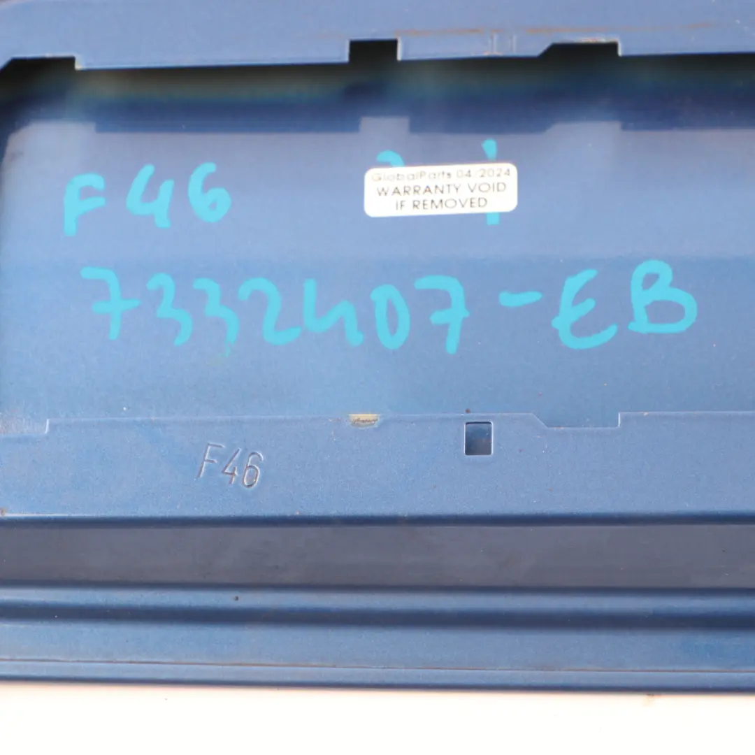 Flap BMW F46 Fuel Tank Fill In Flap Estorilblau Blue Metallic B45 to Fuel with Part number 7332407 Fuel Flap BMW F46 Fuel Tank Fill In Flap Estorilblau Blue Metallic B45 - SKU 7332407-EB - Part number 7332407