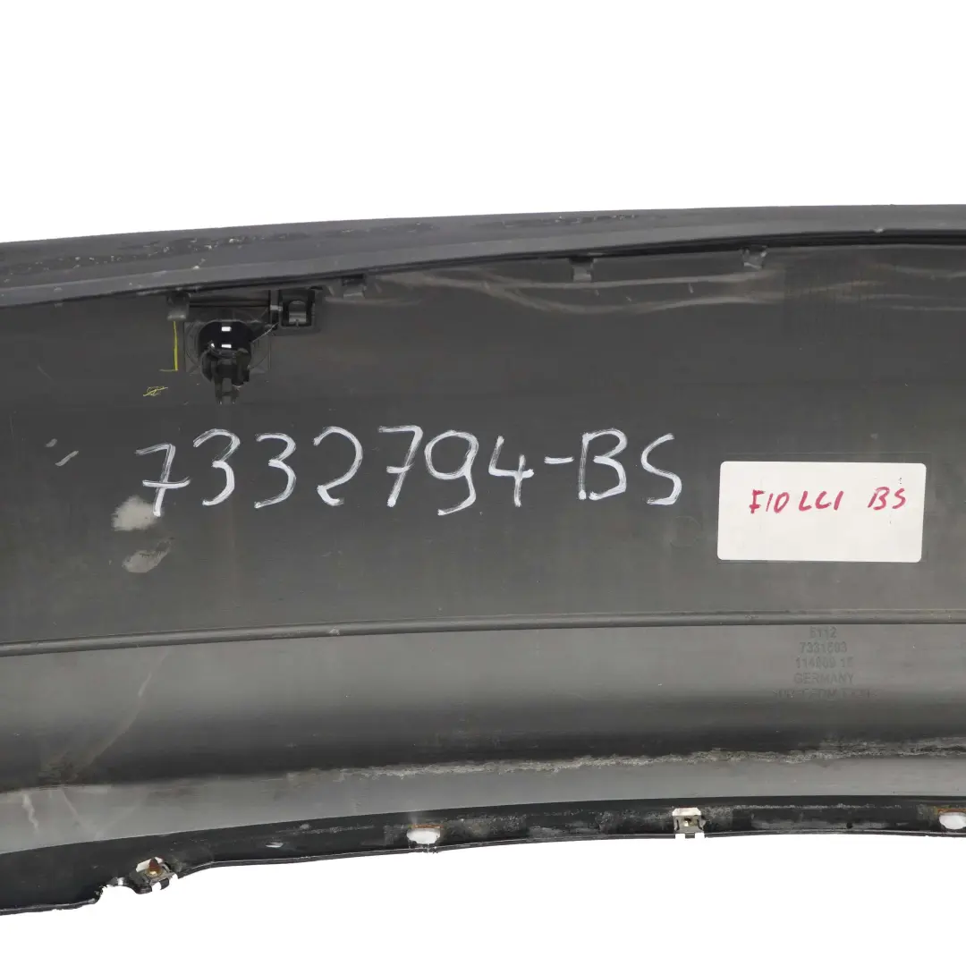 Bumper Panel PDC Black Sapphire Metallic - 475 to BMW 5 Series F10 LCI Rear with Part number 7332764 BMW 5 Series F10 LCI Rear Bumper Panel PDC Black Sapphire Metallic - 475 - SKU 7332764-BS - Part number 7332764