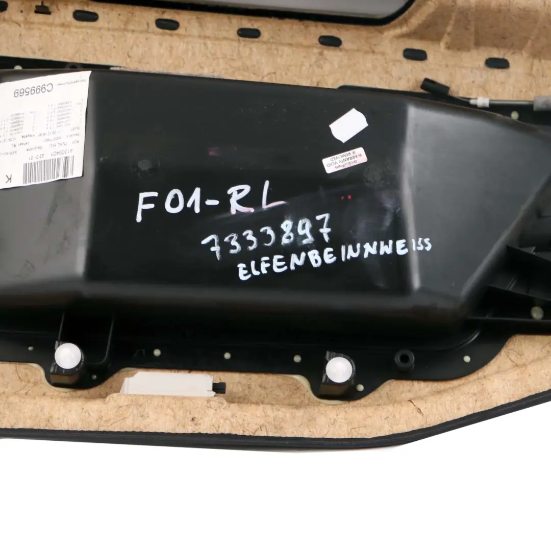 Pannello Rivestimento Posteriore Scheda Porta Dakota Avorio Bianco per BMW F01 LCI con numero di parte 7332897 BMW F01 LCI Pannello Rivestimento Posteriore Scheda Porta Dakota Avorio Bianco - SKU 7332897 - Numero di parte 7332897