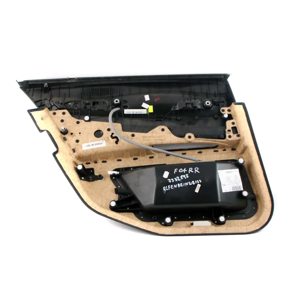 BMW F01 LCI Pannello Rivestimento Posteriore Destro Scheda Porta Pelle Bianco - SKU 7332898 - Numero di parte 7332898