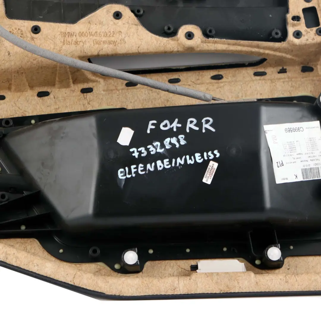 BMW 7 F01 LCI Panneau de porte Arrière Droit en Cuir Dakota Blanc - SKU 7332898 - Numéro de pièce 7332898