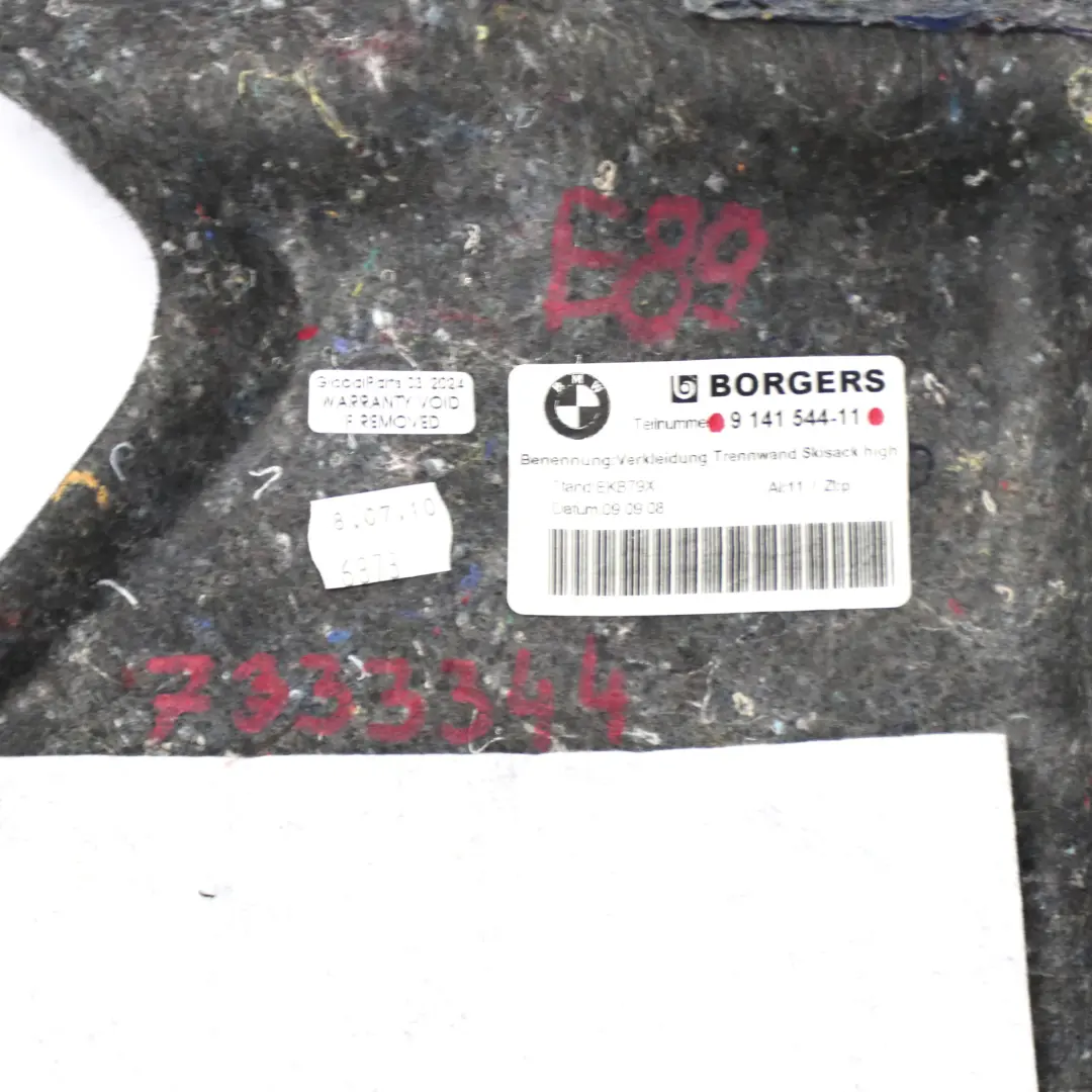 Parete del bagagliaio BMW Z4 E89 Cabrio Roadster Pannello divisorio nero 9141544 per con numero di parte 7333344 Parete del bagagliaio BMW Z4 E89 Cabrio Roadster Pannello divisorio nero 9141544 - SKU 7333344 - Numero di parte 7333344