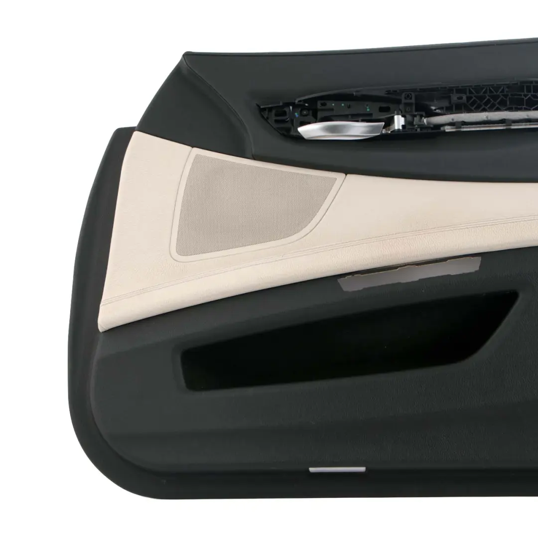 Front Right O/S Trim Panel Door Card Leather Ivory White to BMW 7 F01 F02 with Part number 7333480 BMW 7 F01 F02 Front Right O/S Trim Panel Door Card Leather Ivory White - SKU 7333480-1 - Part number 7333480