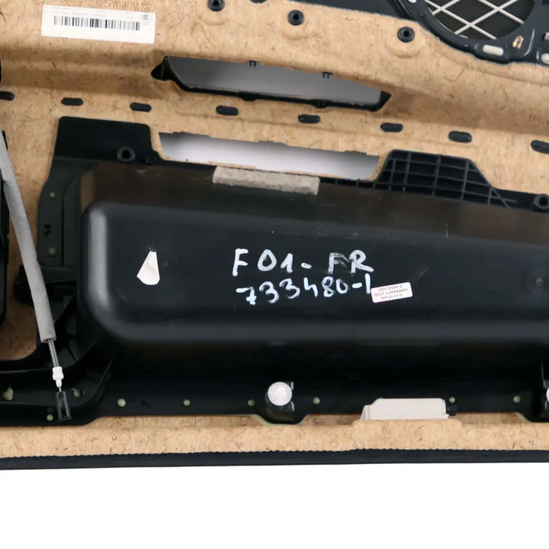 Front Right O/S Trim Panel Door Card Leather Ivory White to BMW 7 F01 F02 with Part number 7333480 BMW 7 F01 F02 Front Right O/S Trim Panel Door Card Leather Ivory White - SKU 7333480-1 - Part number 7333480