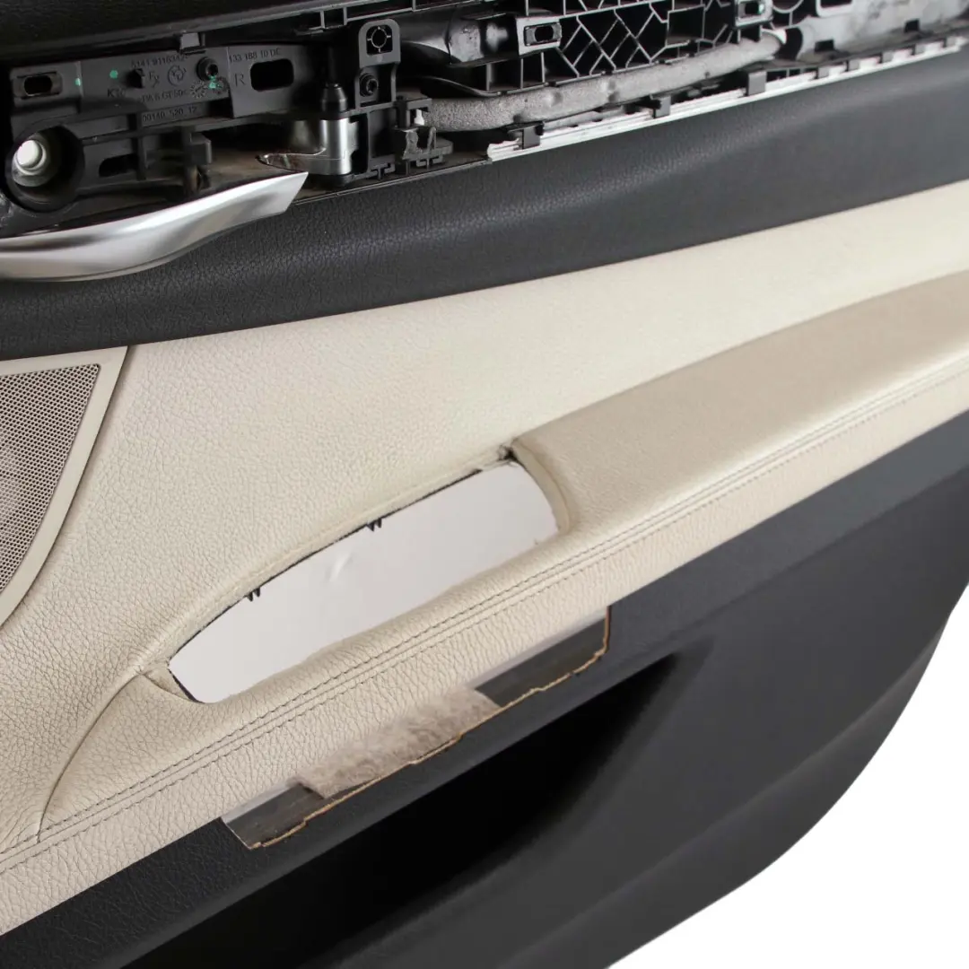 BMW 7 F01 F02 Front Right O/S Trim Panel Door Card Leather Ivory White - SKU 7333480-1 - Part number 7333480