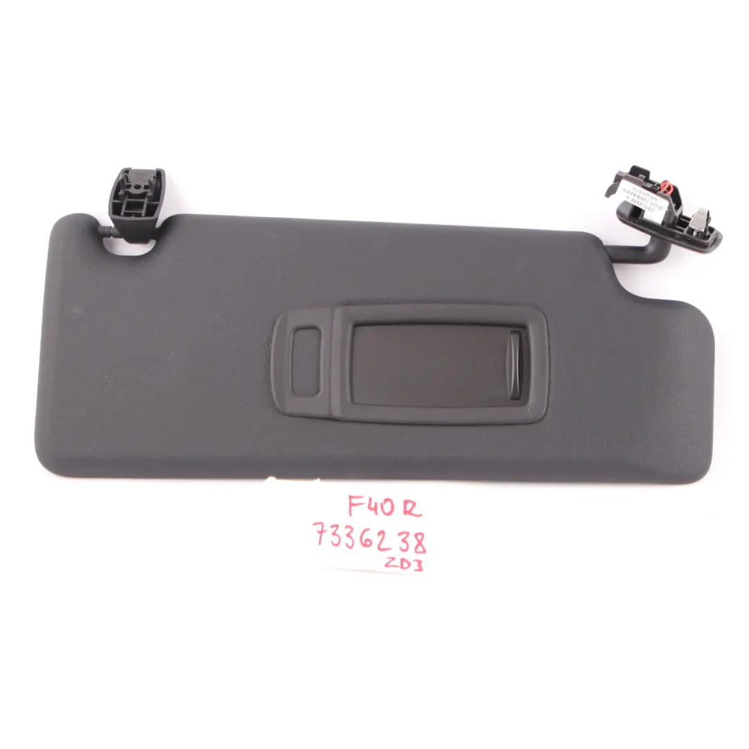  Sun Visor BMW F40 F45 Right Illuminated Mirror Sun Visor O/S Black - SKU 7336238 - Part number 7336238