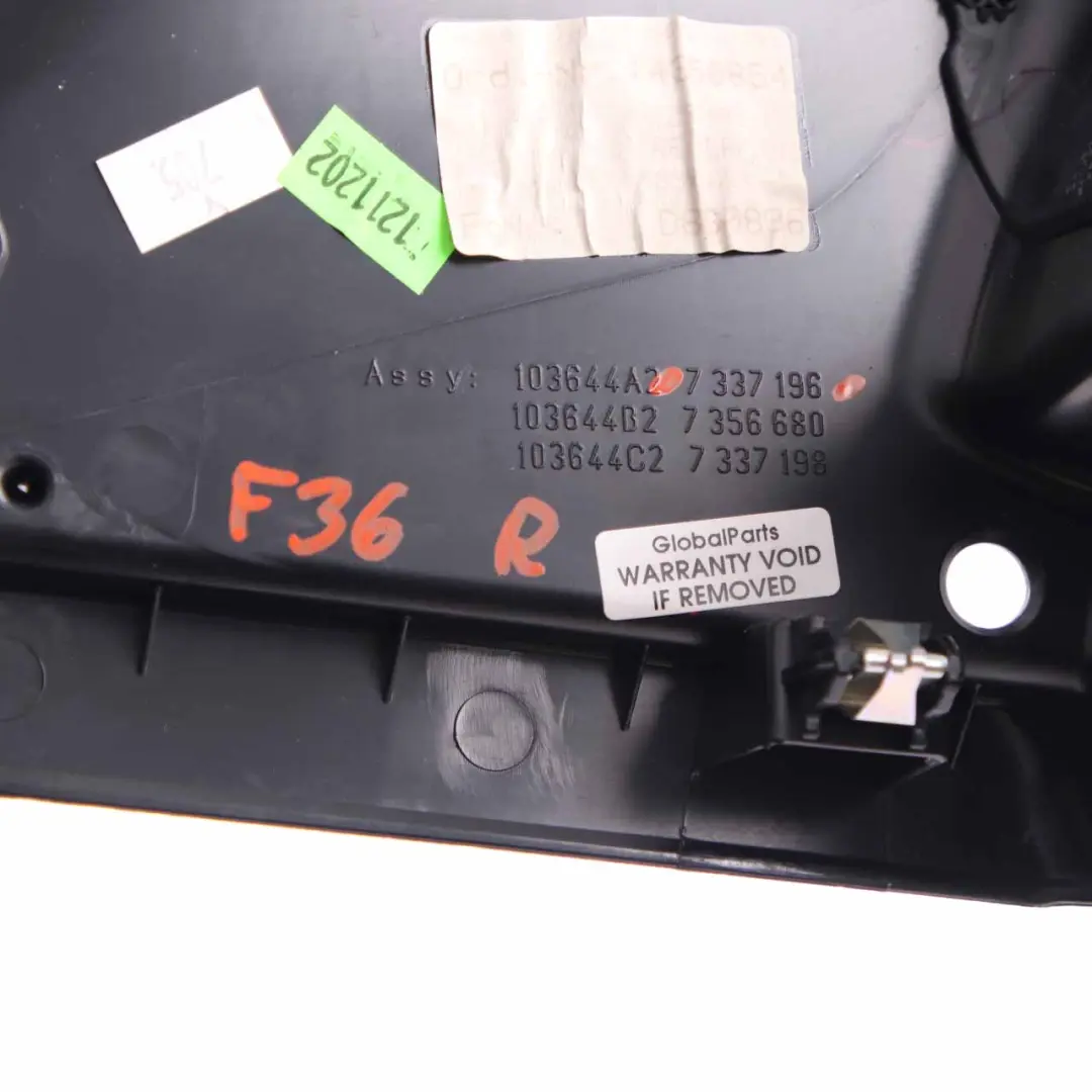 BMW F36 Reling Trim Panel Rechts Fenster Paketablage Halterung Schwarz - SKU 7337198 - Teilenummer 7337198