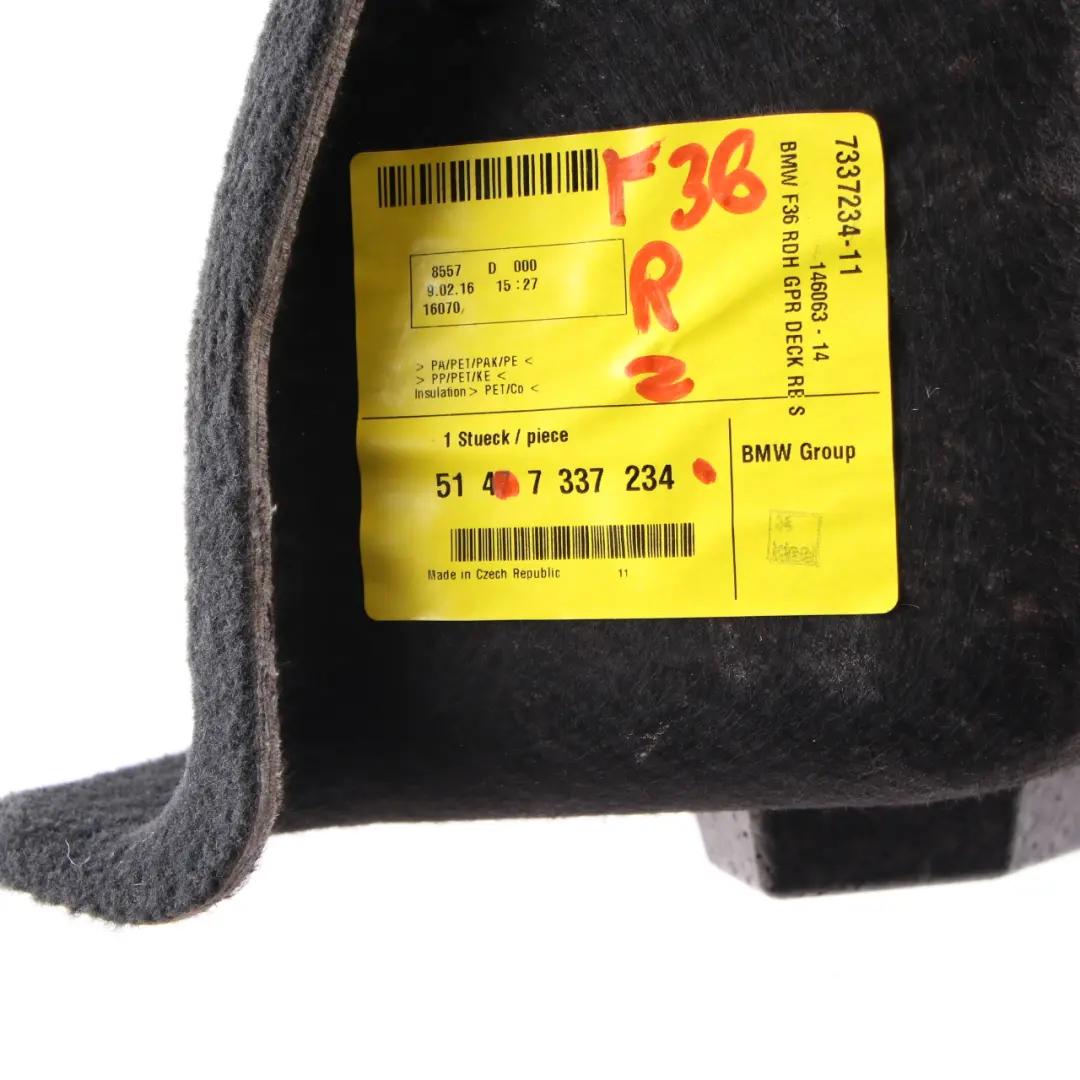 Embellecedor Maletero BMW F36 Panel Tapa Lado Derecho Maletero Antracita para con número de pieza 7337234 Embellecedor Maletero BMW F36 Panel Tapa Lado Derecho Maletero Antracita - SKU 7337234 - Número de pieza 7337234