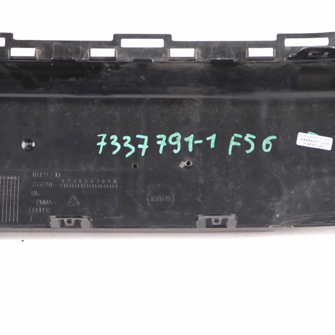 Front Bumper Cooper S Cover Centre Covering Trim Panel to Mini F55 F56 with Part number 7337791 Mini F55 F56 Front Bumper Cooper S Cover Centre Covering Trim Panel - SKU 7337791-1 - Part number 7337791