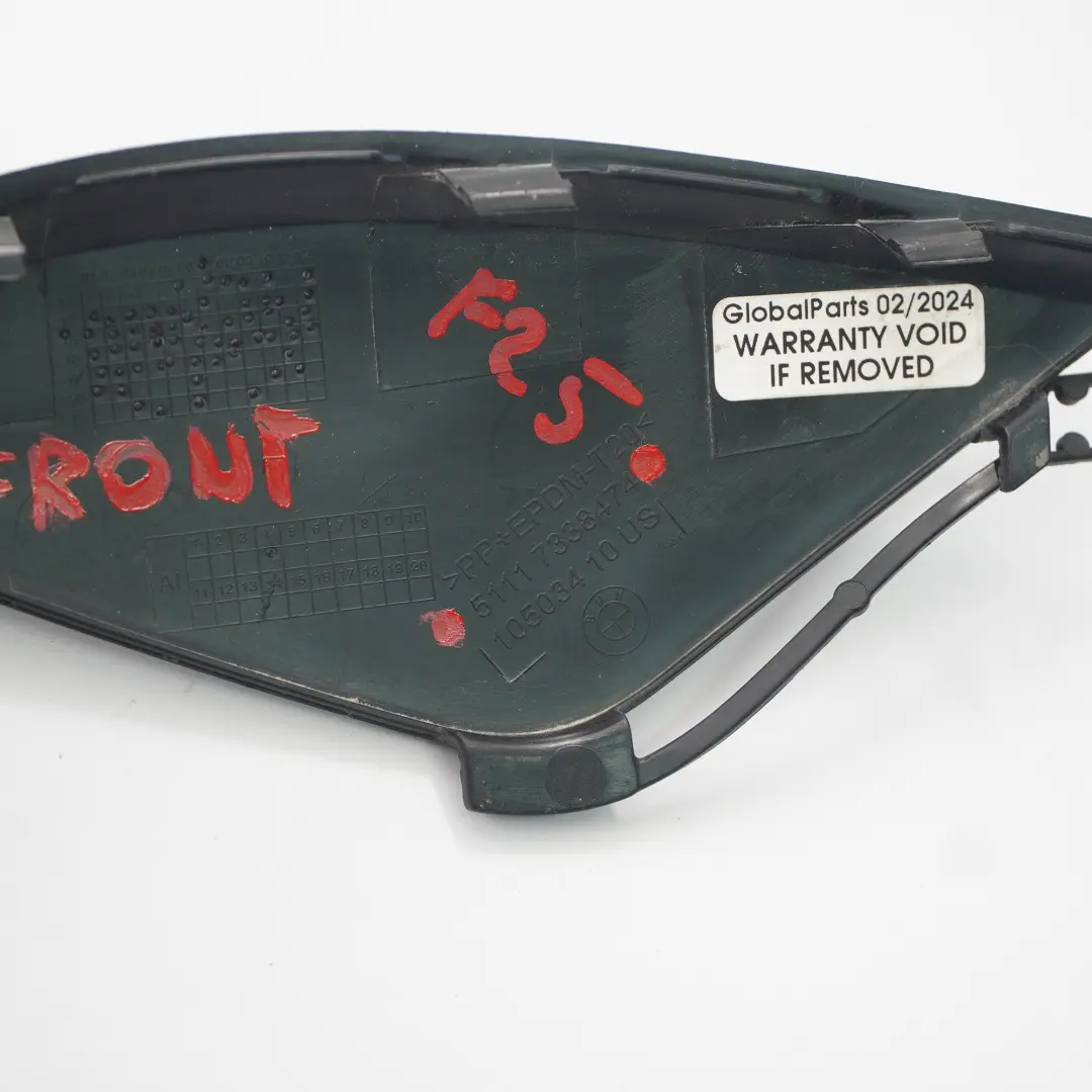 BMW X3 F25 Parachoques delantero Ojo de remolque Flap Recubrimiento 7210474 - SKU 7338474 - Número de pieza 7338474