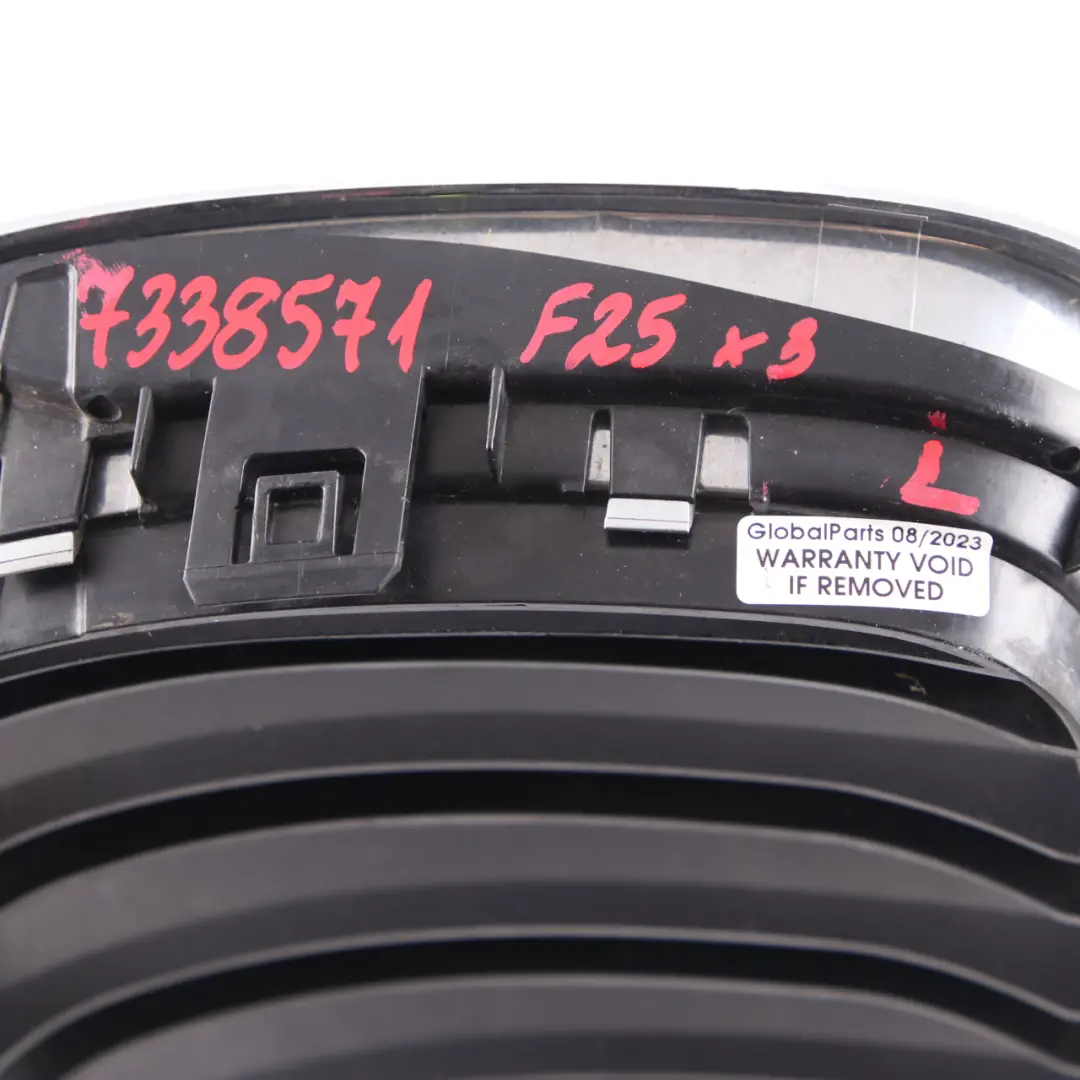 Paraurti Anteriore Griglia Ingresso Aria Rene Sinistro Cromo per BMW X3 F25 con numero di parte 7338571 BMW X3 F25 Paraurti Anteriore Griglia Ingresso Aria Rene Sinistro Cromo - SKU 7338571 - Numero di parte 7338571