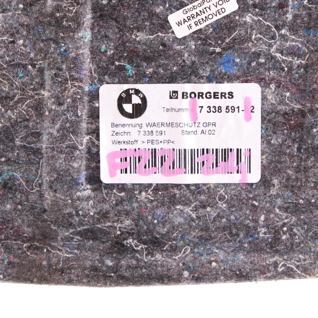 Thermal Protection Trunk Luggage Compartment Floor Insulation to BMW F22 with Part number 7338591 BMW F22 Thermal Protection Trunk Luggage Compartment Floor Insulation - SKU 7338591 - Part number 7338591