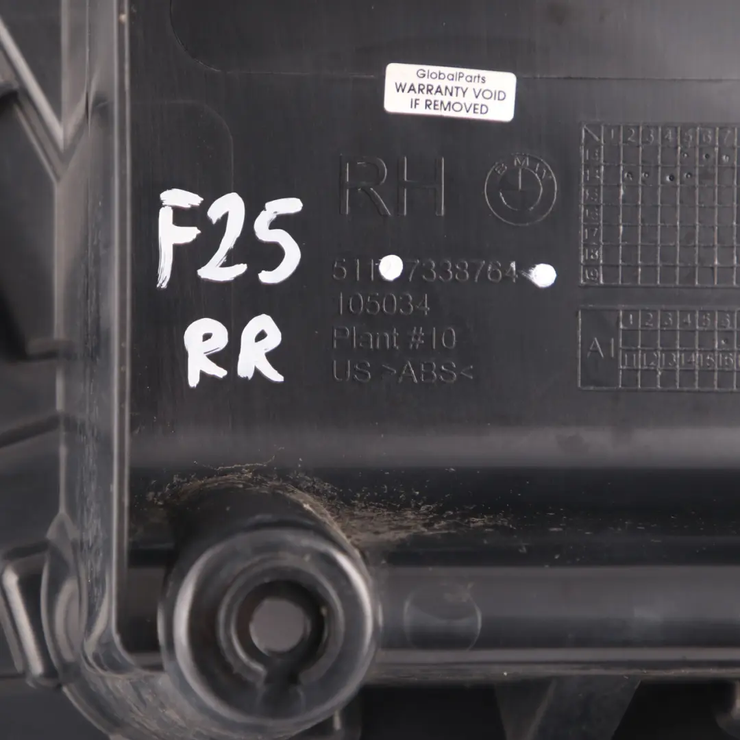 BMW X3 F25 Support de montage de pare-chocs Guide arrière droit Support - SKU 7338764 - Numéro de pièce 7338764