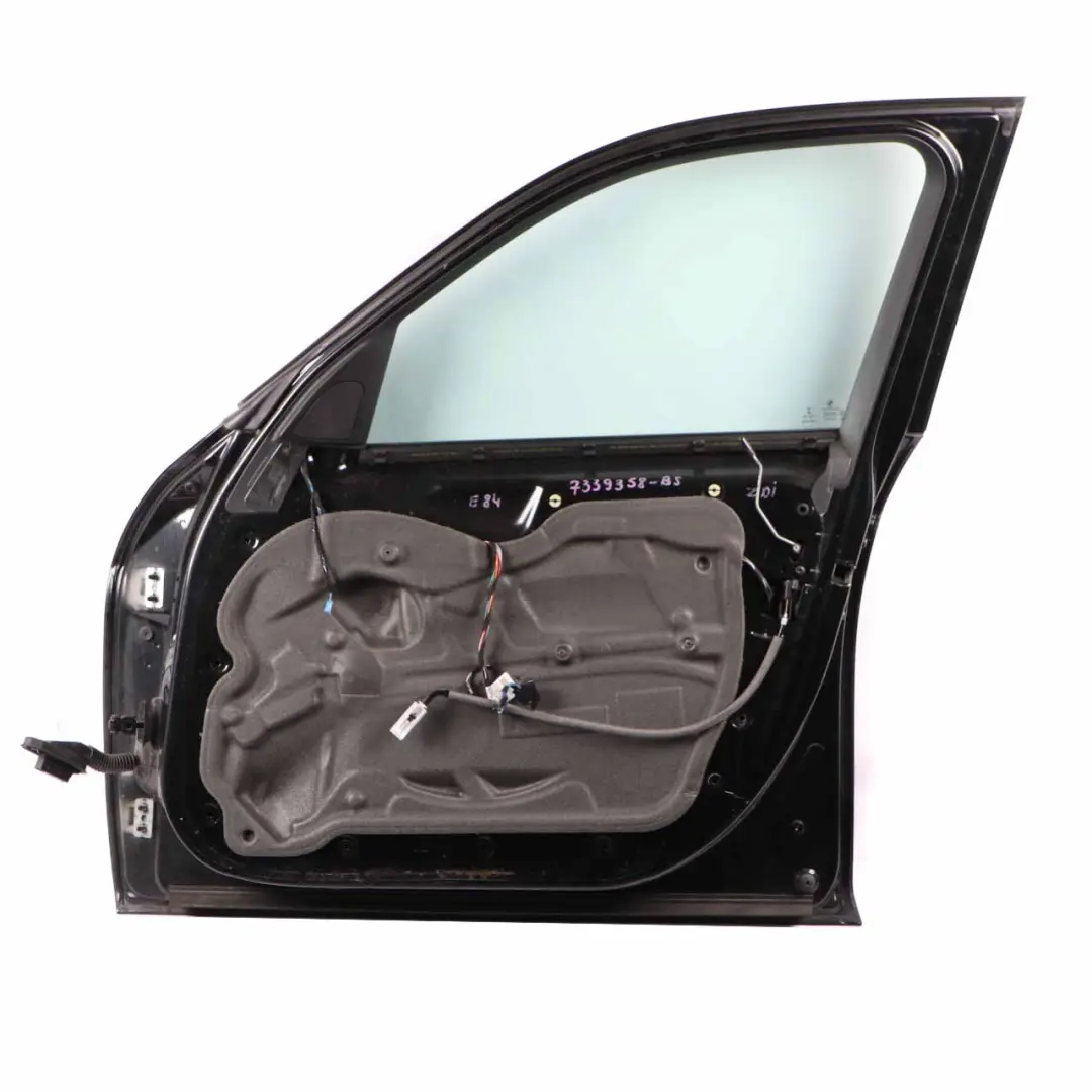 Door Front Right O/S Black Sapphire Metallic - 475 to BMW X1 E84 with Part number 7339358 BMW X1 E84 Door Front Right O/S Black Sapphire Metallic - 475 - SKU 7339358-BS - Part number 7339358