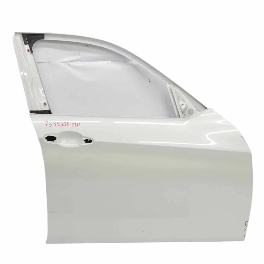 Door Front Right O/S Mineral White Metallic - A96 to BMW X1 E84 with Part number 7339358 BMW X1 E84 Door Front Right O/S Mineral White Metallic - A96 - SKU 7339358-MW - Part number 7339358