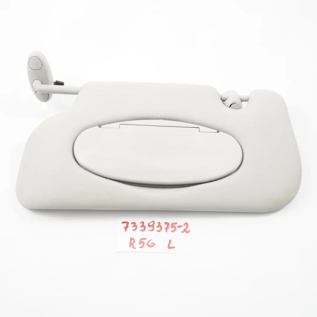 Mini Cooper One R55 R56 Sun Visor Mirror Illuminated Left N/S Hellgrau Grey - SKU 7339375-2 - Part number 7339375
