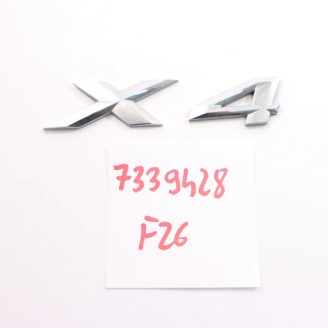Emblem BMW X4 F26 Emblème de coffre de hayon Label Logo Badge X4 pour à propos du numéro de pièce 7339428 Emblem BMW X4 F26 Emblème de coffre de hayon Label Logo Badge X4 - SKU 7339428 - Numéro de pièce 7339428