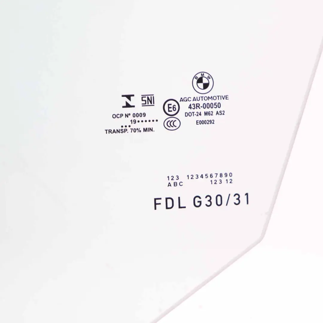  Seitenscheibe BMW G30 G31 Tür vorne links Glasverglasung Grün AS2 ESG - SKU 7339455 - Teilenummer 7339455