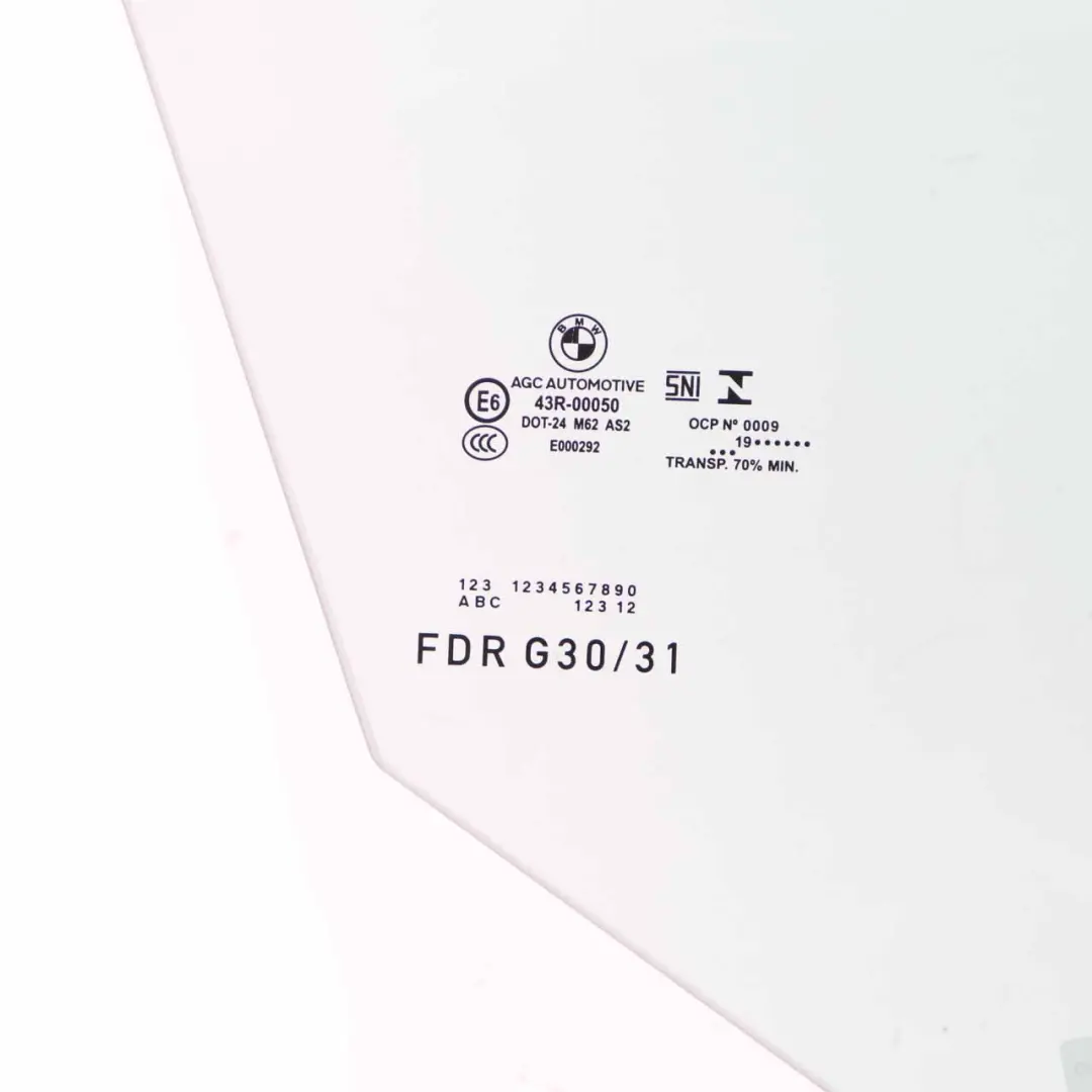  Finestrino laterale BMW G30 G31 Porta anteriore destra Vetro Verde AS2 ESG - SKU 7339456 - Numero di parte 7339456