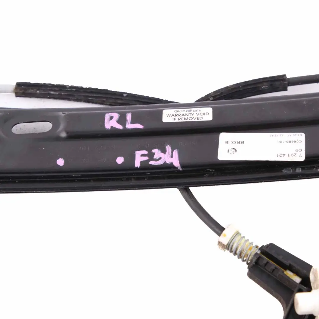 Window Lifter BMW F34 GT Regulator Mechanism Motor Rear Left N/S Module 7291421 to with Part number 7339589 Window Lifter BMW F34 GT Regulator Mechanism Motor Rear Left N/S Module 7291421 - SKU 7339589 - Part number 7339589