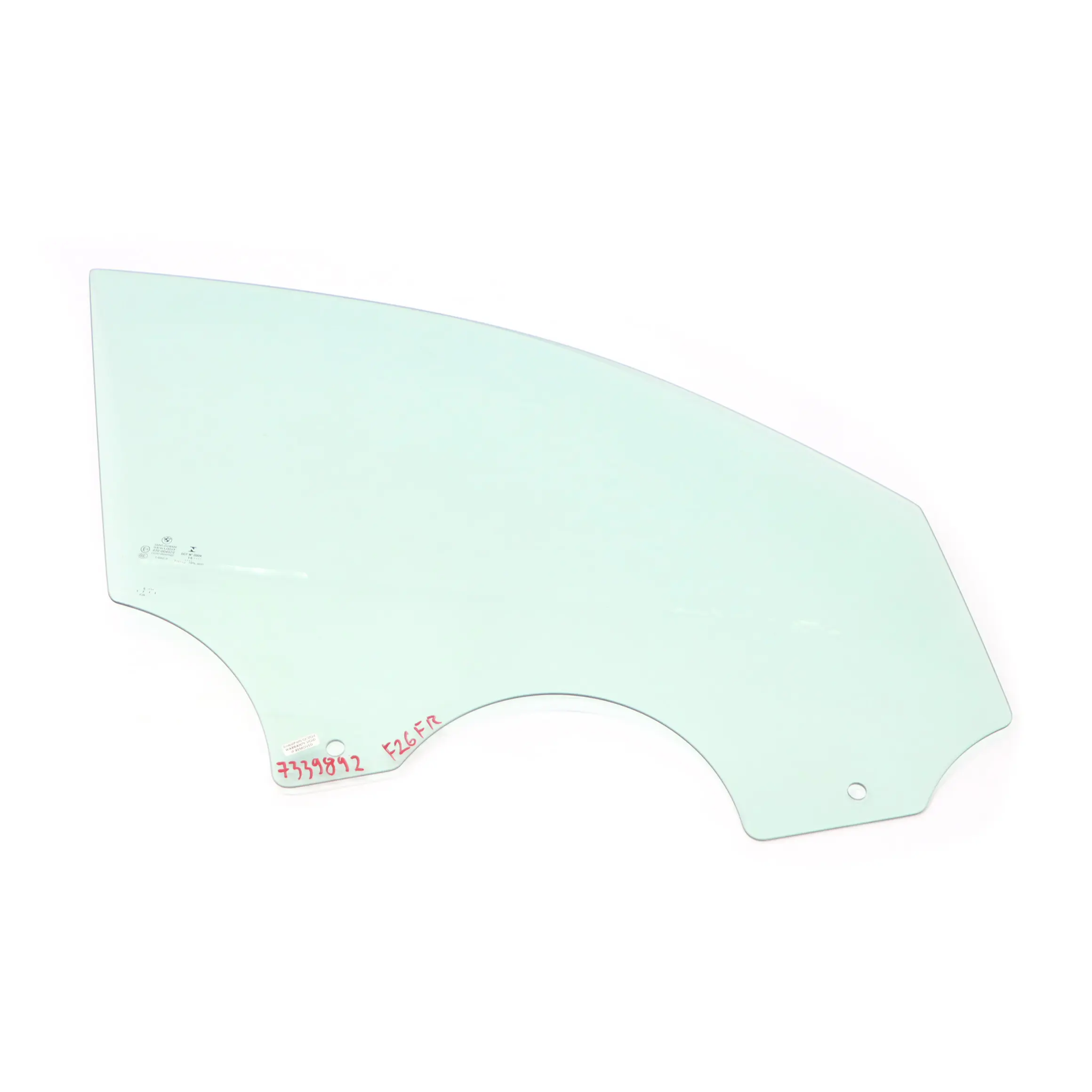 Glass Window BMW X4 F26 Front Door Right O/S Side Window Green AS2 7339892