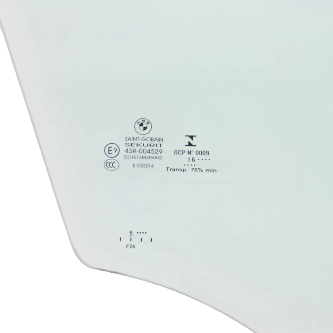  Glass Window BMW X4 F26 Front Door Right O/S Side Window Green AS2 - SKU 7339892 - Part number 7339892