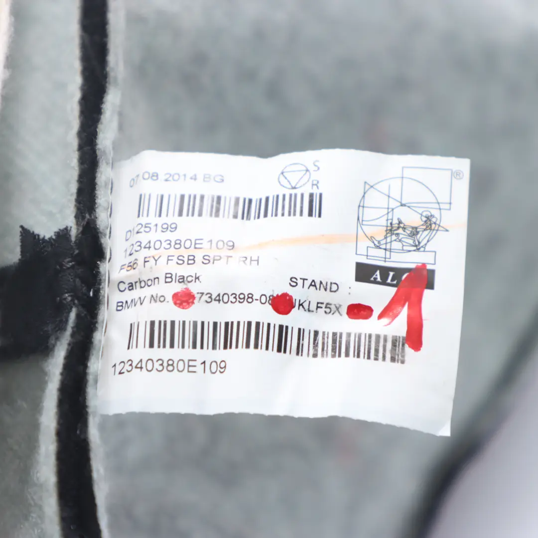 Mini F56 F57 Oparcie Fotela Podgrzewane Prawy Przód Sport Skóra Materiał - SKU 7340398-1 - Numer Części 7340398