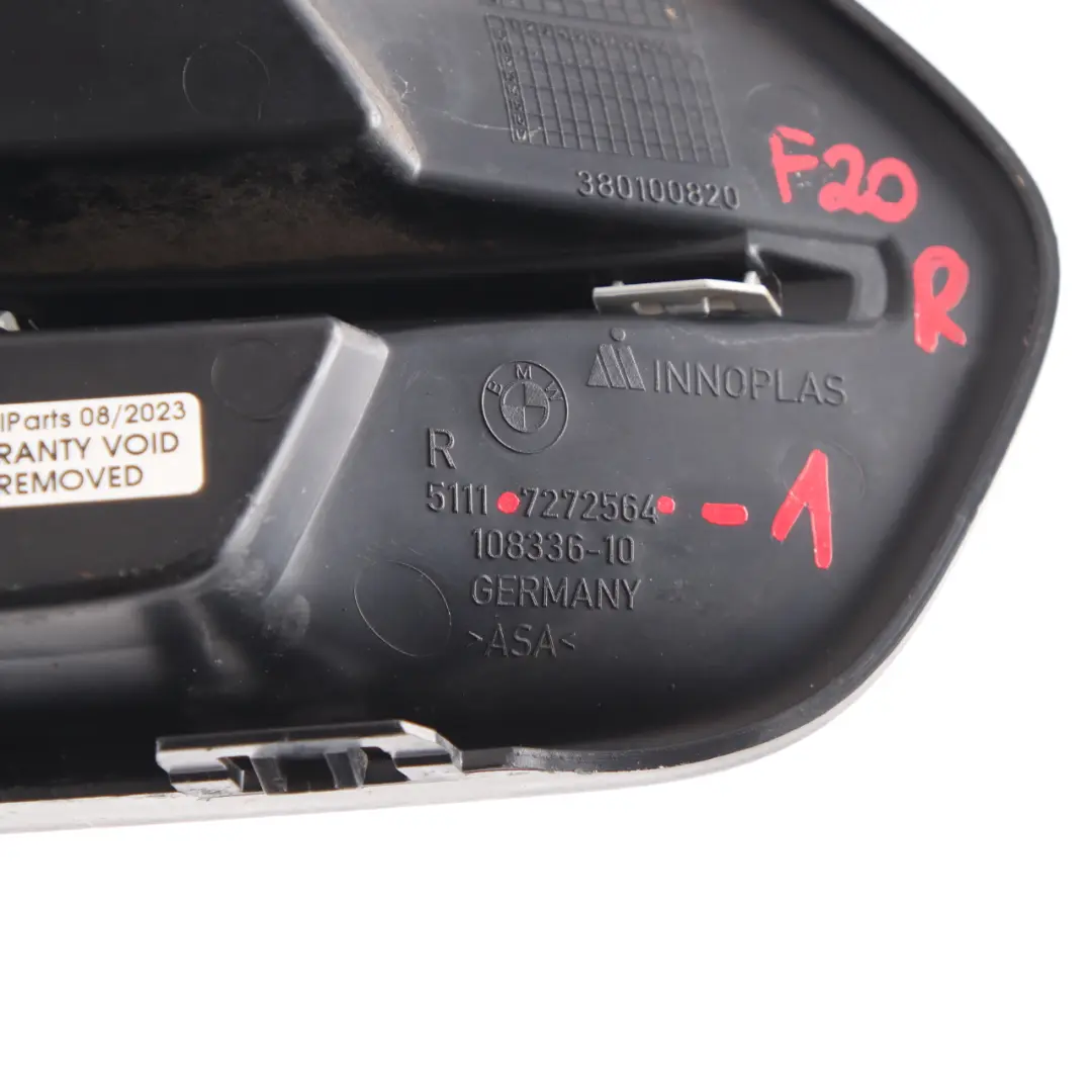 Front Bumper Grid Right O/S Fog Light Cover Trim Sport Line 7272564 to BMW F20 F21 with Part number 7341612 BMW F20 F21 Front Bumper Grid Right O/S Fog Light Cover Trim Sport Line 7272564 - SKU 7341612 - Part number 7341612