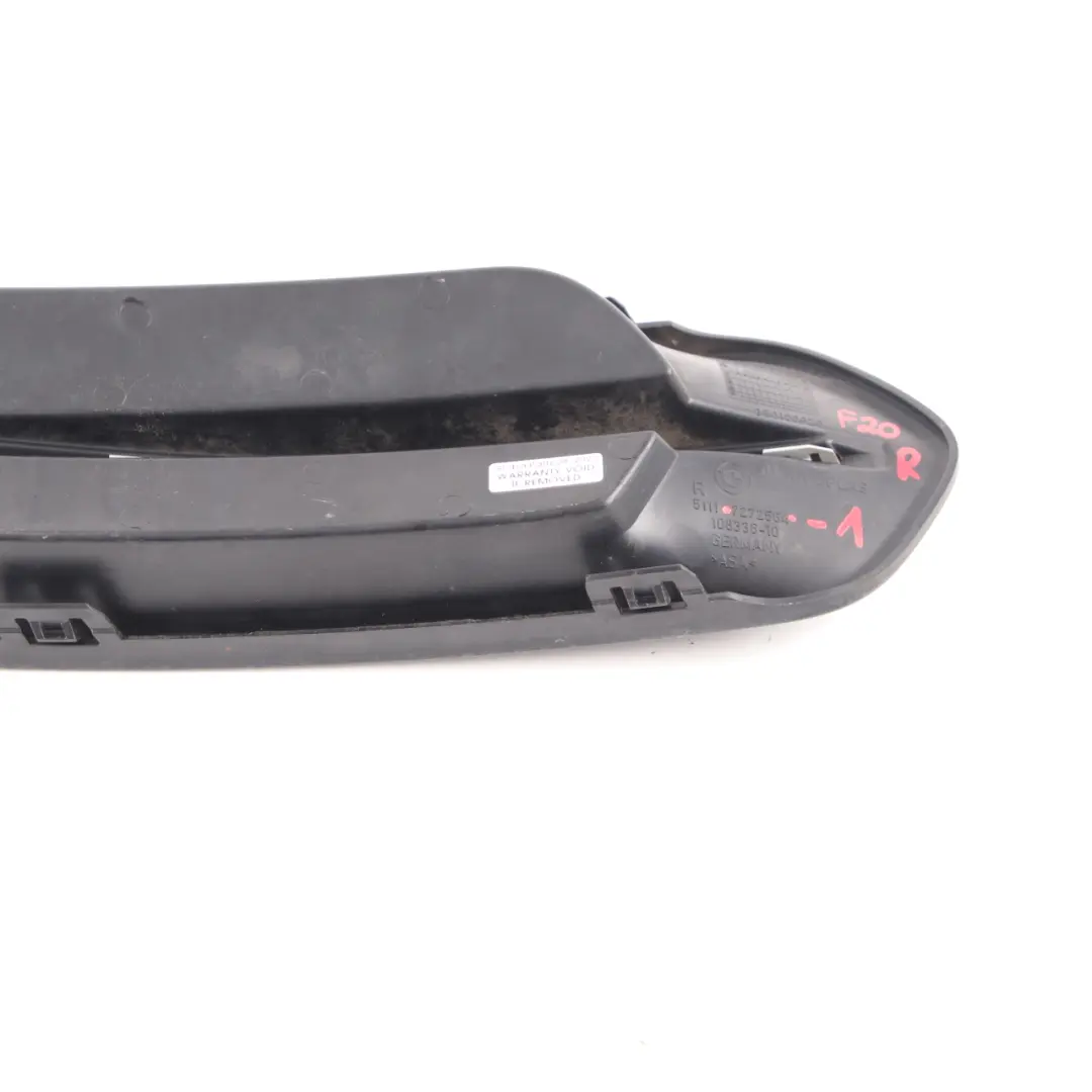 Front Bumper Grid Right O/S Fog Light Cover Trim Sport Line 7272564 to BMW F20 F21 with Part number 7341612 BMW F20 F21 Front Bumper Grid Right O/S Fog Light Cover Trim Sport Line 7272564 - SKU 7341612 - Part number 7341612