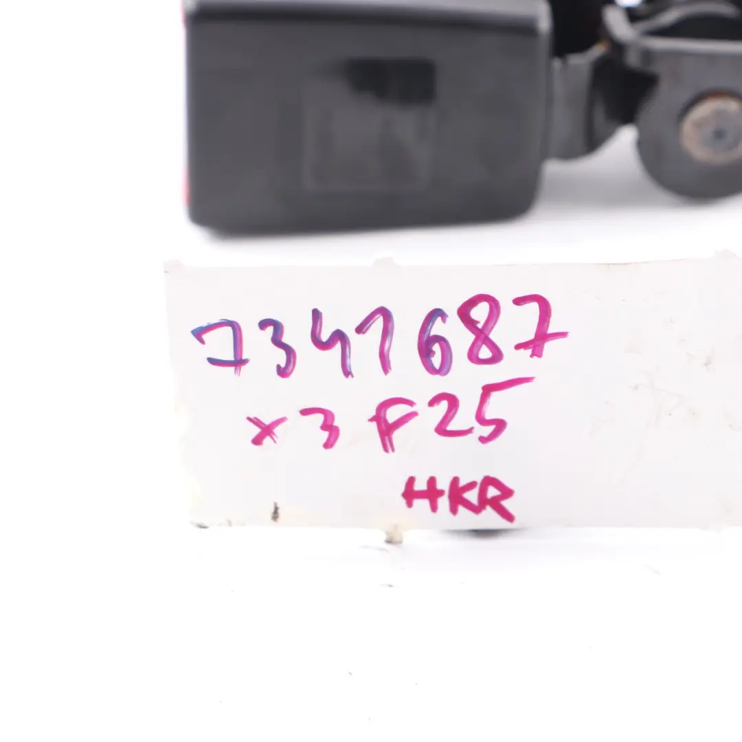 Zapiecie Klamry Pasa Bezpieczeństwa Tył Środkowy do BMW X3 F25 X4 F26 o numerze 7341687 BMW X3 F25 X4 F26 Zapiecie Klamry Pasa Bezpieczeństwa Tył Środkowy - SKU 7341687 - Numer Części 7341687