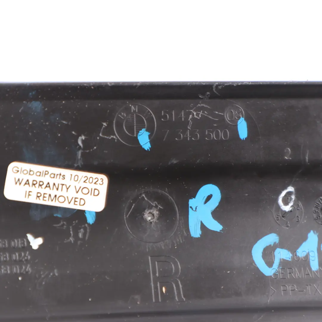 BMW G11 G12 Air Duct Vent Channel Rear Passenger Cabin Right O/S Black - SKU 7343500 - Part number 7343500