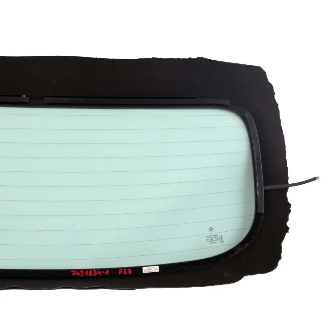 BMW 2 F23 Cabrio Folding Soft Top Rear Window Glass Glazing Green AS2 - SKU 7421834-1 - Part number 7421834