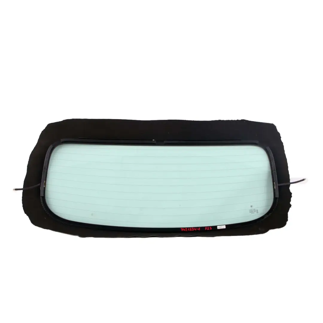 BMW 2 F23 Cabrio Folding Soft Top Rear Window Glass Glazing Green AS2 - SKU 7421834-1 - Part number 7421834