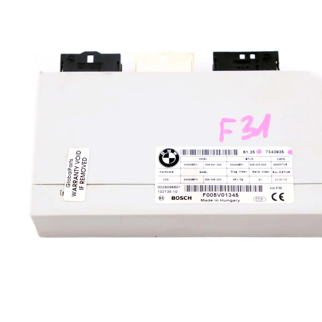 Moduł Sterownik Klapy Bagażnika do BMW F31 F15 F16 F36 o numerze 7343935 BMW F31 F15 F16 F36 Moduł Sterownik Klapy Bagażnika - SKU 7343935 - Numer Części 7343935