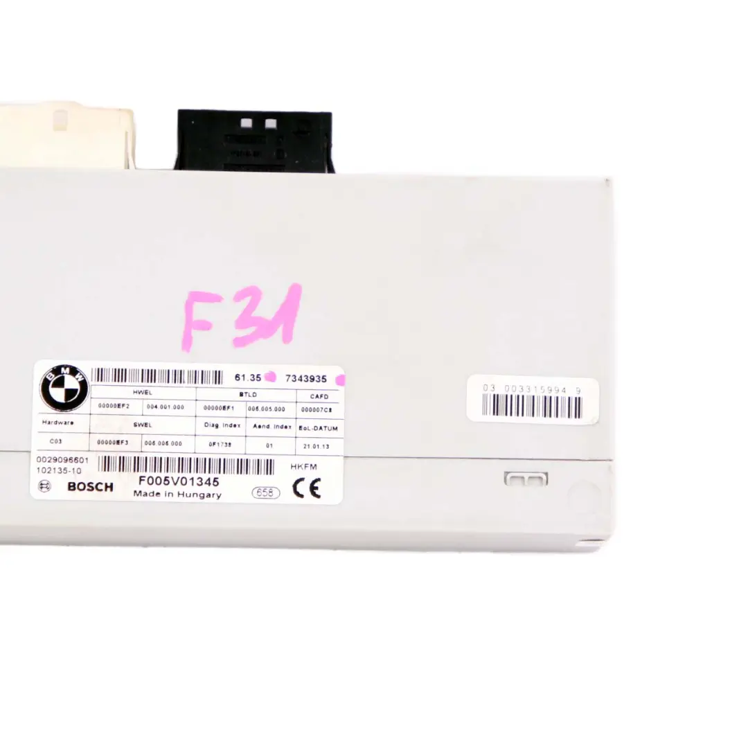 BMW F31 F15 F16 F36 Module Contrôle Couvercle Coffre Arrière - SKU 7343935 - Numéro de pièce 7343935