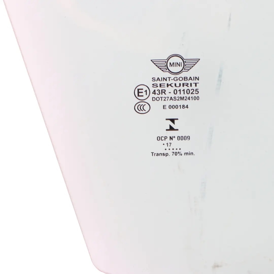 Window Mini Clubman F54 Front Door Right O/S Glass Window Glazing AS2 to with Part number 7344132 Window Mini Clubman F54 Front Door Right O/S Glass Window Glazing AS2 - SKU 7344132 - Part number 7344132