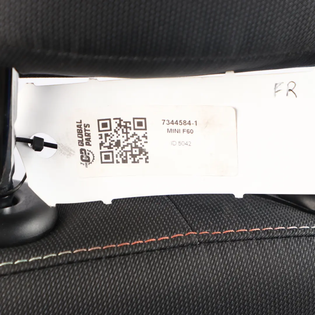 Siège avant droit en tissu Firework / Carbon Black pour Mini Cooper One F60 à propos du numéro de pièce 7344584 Mini Cooper One F60 Siège avant droit en tissu Firework / Carbon Black - SKU 7344584-1 - Numéro de pièce 7344584