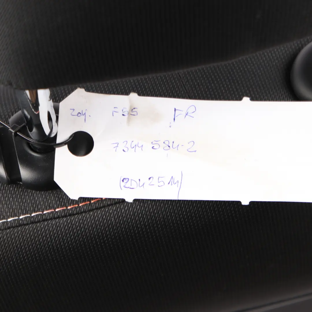 Front Right O/S Cloth Seat Fabric Firework / Carbon Black to Mini Cooper One F55 with Part number 7344584 Mini Cooper One F55 Front Right O/S Cloth Seat Fabric Firework / Carbon Black - SKU 7344584-2 - Part number 7344584