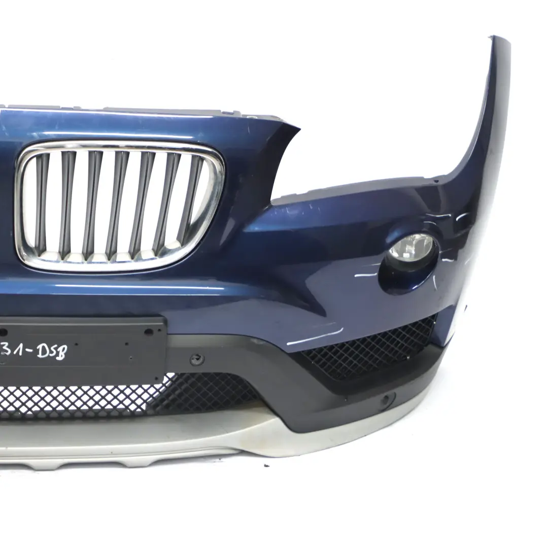 BMW X1 E84 Front Bumper Cover PDC Panel Tiefseeblau Blue Metallic - A76 - SKU 7345031-DSB - Part number 7345031