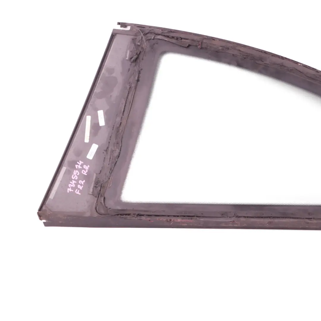 Cristal Coupe Trasero Derecho Lado Cuarto Tintado AS3 para BMW F22 con número de pieza 7345574 BMW F22 Cristal Coupe Trasero Derecho Lado Cuarto Tintado AS3 - SKU 7345574 - Número de pieza 7345574