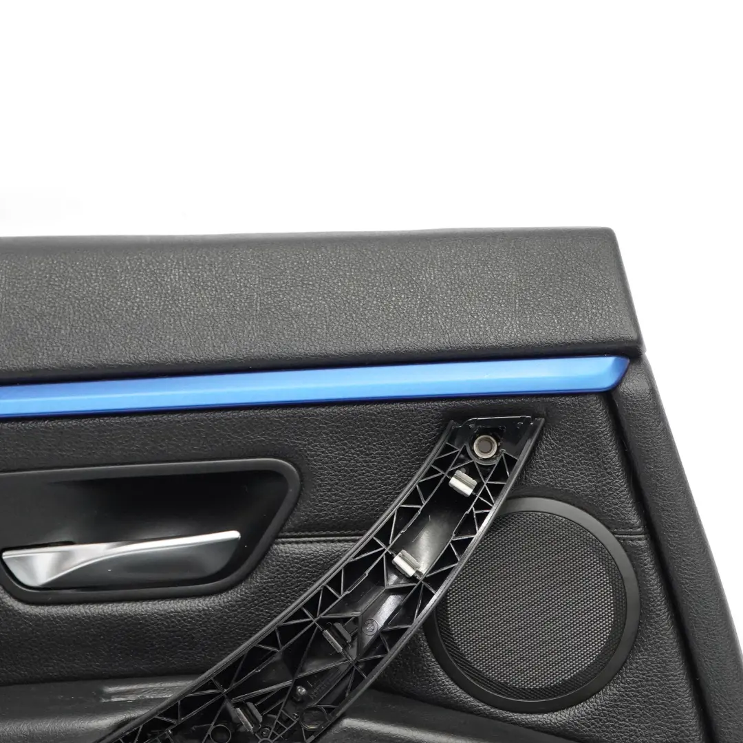 Embellecedor Tarjeta Puerta Trasera Izquierda Forro Cuero Negro para BMW F36 con número de pieza 7346339 BMW F36 Embellecedor Tarjeta Puerta Trasera Izquierda Forro Cuero Negro - SKU 7346339-1 - Número de pieza 7346339