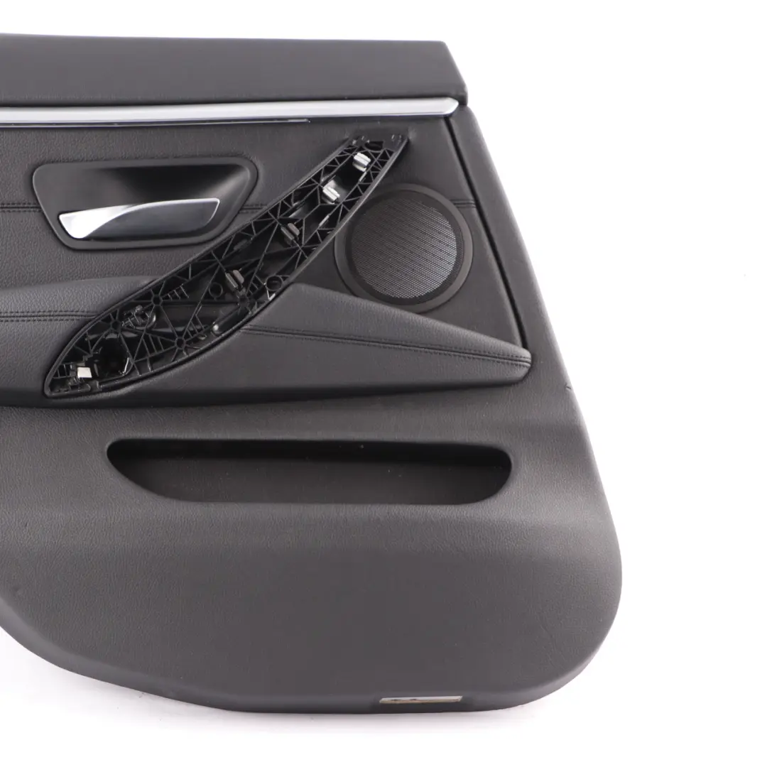 Door Card Trim Rear Left N/S Panelling Lining Leather Black Chrome Strip to BMW F36 with Part number 7346339 BMW F36 Door Card Trim Rear Left N/S Panelling Lining Leather Black Chrome Strip - SKU 7346339-3 - Part number 7346339