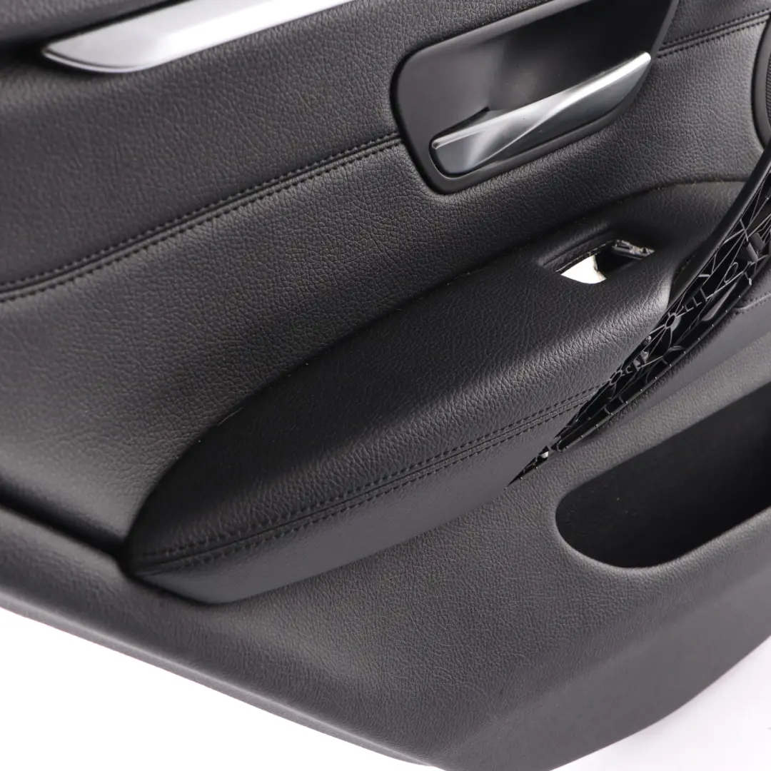 Door Card Trim Rear Left N/S Panelling Lining Leather Black Chrome Strip to BMW F36 with Part number 7346339 BMW F36 Door Card Trim Rear Left N/S Panelling Lining Leather Black Chrome Strip - SKU 7346339-3 - Part number 7346339