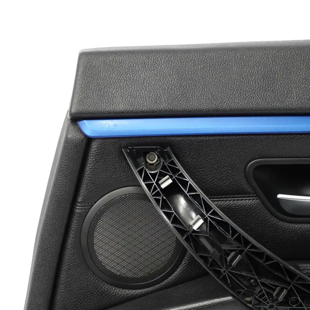 Garniture de carte de porte arrière droite Cuir Noir Bleu pour BMW F36 à propos du numéro de pièce 7346340 BMW F36 Garniture de carte de porte arrière droite Cuir Noir Bleu - SKU 7346340-1 - Numéro de pièce 7346340